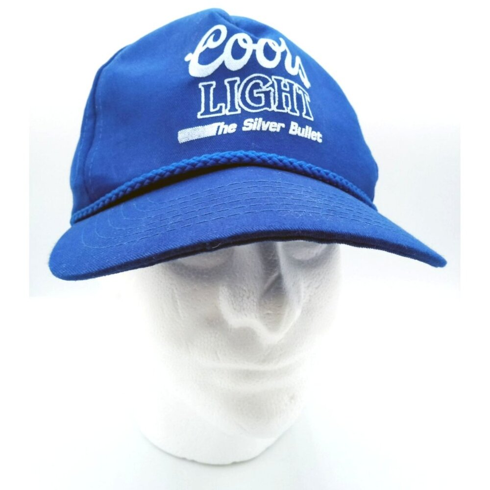 Trucker Hat Coors Light The Silver Bullet Blue Vintage Cap Adjustable Youngan